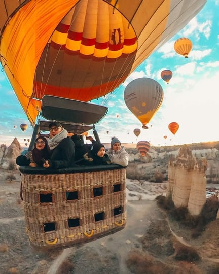 hot air balloon ride in cappadocia, turkey